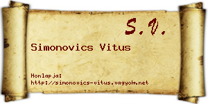 Simonovics Vitus névjegykártya